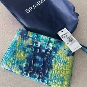 Brahmin Wristlet Wallet Aqua, Seafoam, Blue, Green, Hints of Deep Purple